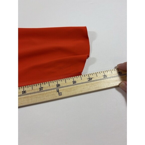 Athleta Velocity Stash Pocket Crop Leggings Bright Red Orange Medium Tall - Picture 8 of 15